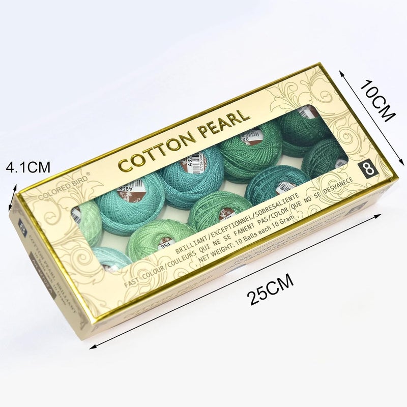colored bird Double Mercerized Egyptian Long Staple Cotton Pearl Thread Ball 10 Grams Rainbow Color Embroidery Thread 10 Colors per Box for Crochet Hardanger Cross Stitch Hand Embroidery,cayon Series - Image 3